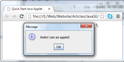 Hello! I am an applet!